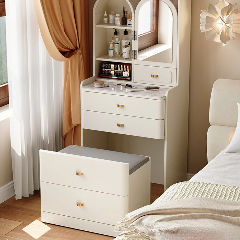 

Столик для макияжа с зеркалом и шкафом для ювелирных изделий в гостиной, спальне, туалетный столик, мебель, современный туалетный столик для макияжа