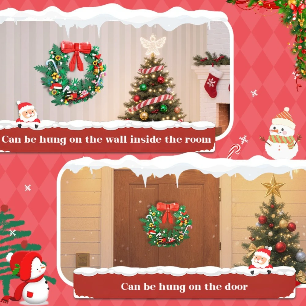 MOC 2026 New Winter Christmas Tree Wreaths Building Blocks Set Room Atmosphere Decoration Decor Idea Toys For Adults Xmas Gifts