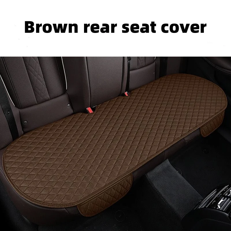 Flax Car Rear Seat Cover Breathable Front Protection Anti-slip Cushion Four Seasons Car Interior Chair Mat Accessories