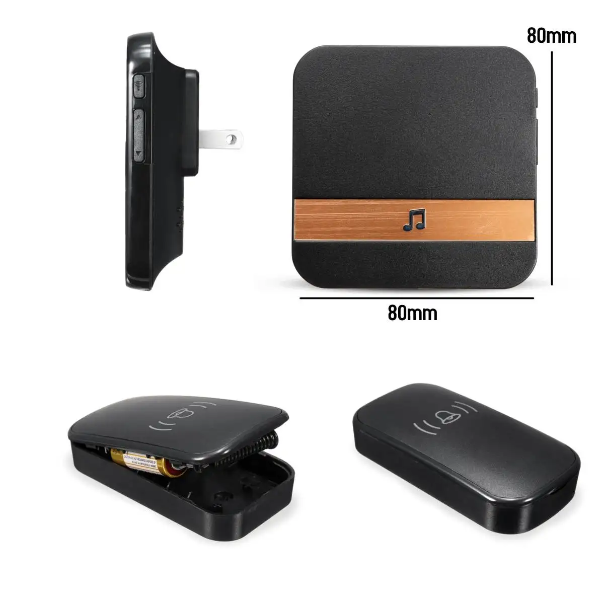 Weatherproof Forecum Wireless Doorbell, Plug in Doorbell, 36 Chimes + 4 Volume Selections, 100 Meter Transmission Range