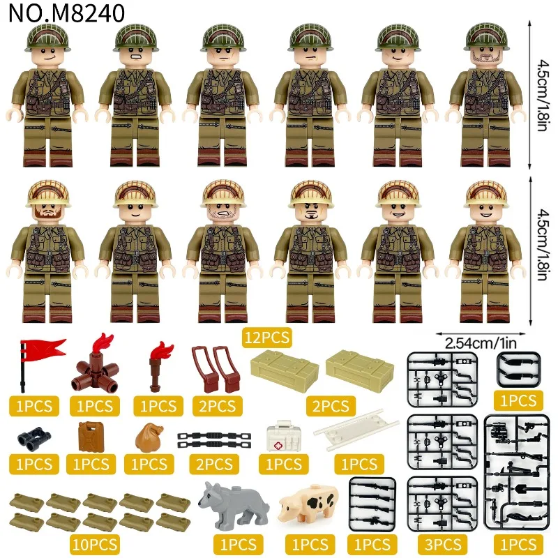 

Cool high8240IwoJimatraining American soldierboycross-border wholesale children small particles buildingblockassembly toy weapon