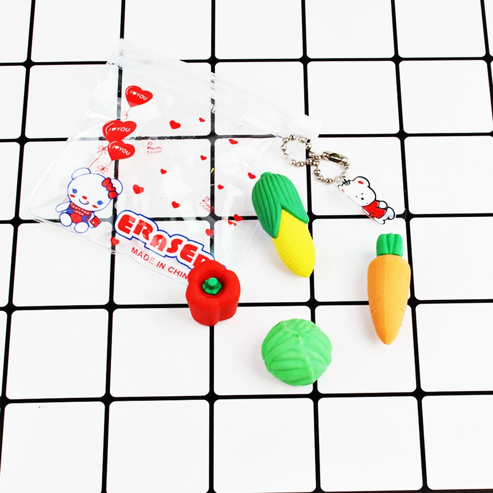 

4pcs Cartoon Vegetable Chili Corn Carrot Cabbage School Supplies Stationery Pencil Classroom Rewards Party Favors For