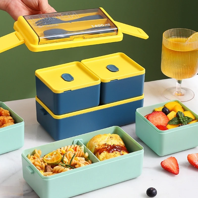 Portable Lunch Box Meal Box Portable Warmer Plastic Texture Storage Container Suitable for Meals and Snacks Y5GB