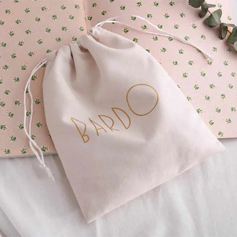 

50 personalized silk screen print logo drawstring bags custom jewelry packaging bags pouches chic wedding favor bags velvet