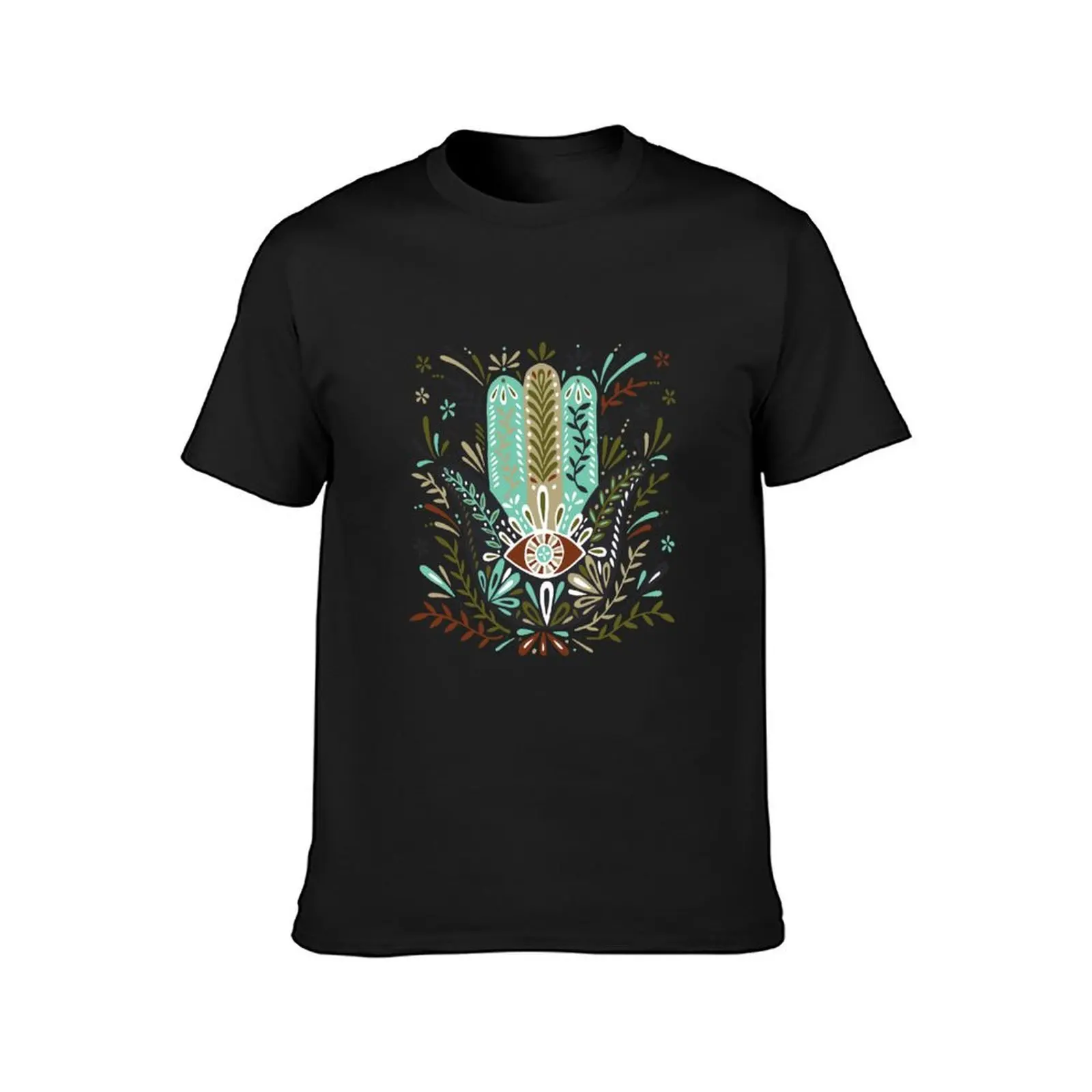 Hamsa Hand – Earth Palette T-Shirt customs blacks mens graphic t-shirts