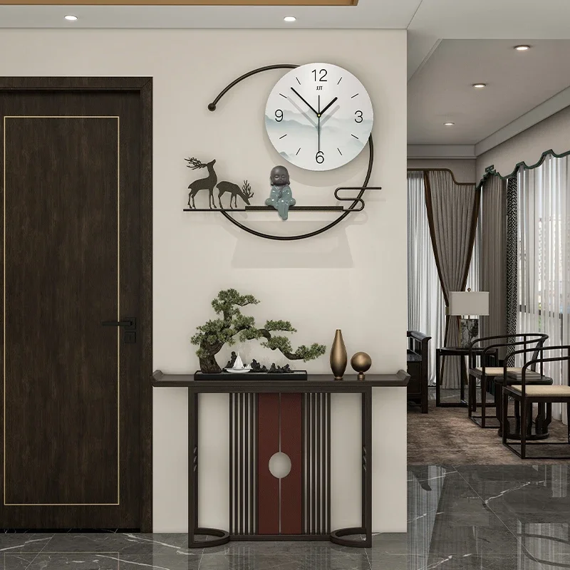 Large Round Metal Wall Clock Modern Minimalist Silent Easy Read for Restaurant Kitchen Office Industrial Loft Decor