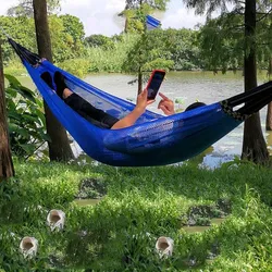 Hamaca De viaje para jardín, Red De Descanso para acampar, supervivencia, caza, plegable, colgante para terraza, balcón, suministros De campamento