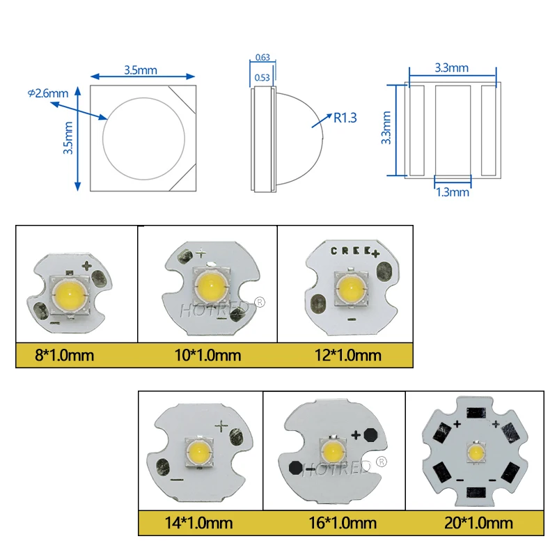 100PCS XPE 1W 3W High Power LED Diode Beads 3535 SMD Neutral White 4500K Replace XPE2 XPG2 For DIY Spot Light