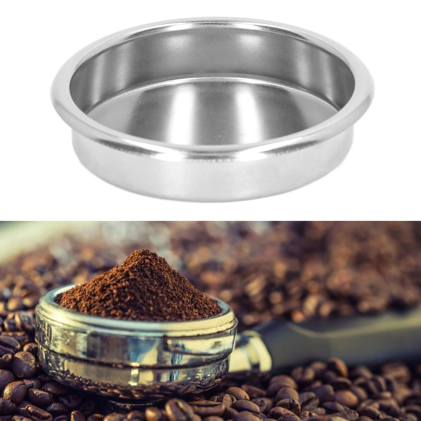 Blind Filter Stainless Steel Wear Resistant Rust Proof 2.3in Coffee Machine Backflush Insert Blind Filter for Home