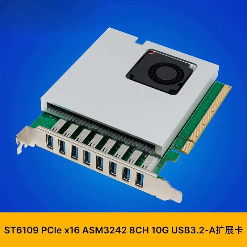 For SUNWEIT ST6109 PCIe X16 Expansion Card Featuring ASM3242 Controller with 8 Channel USB 3.2 Gen 2 Type A Ports Supporting