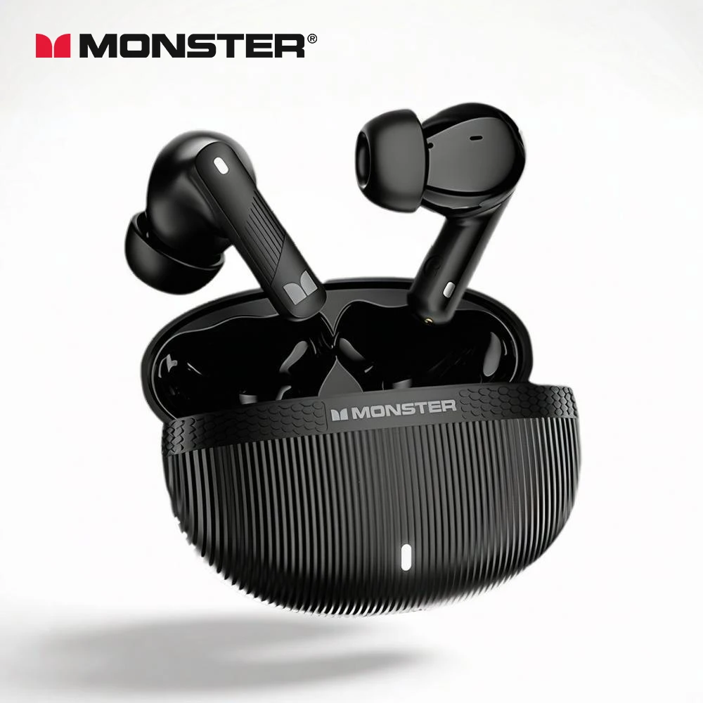 Monster AuraFit GT22 -35dB Active Noise Cancelling Earbuds 360° Stereo Wireless Bluetooth Headphone ANC Bluetooth 5.3 Earphone