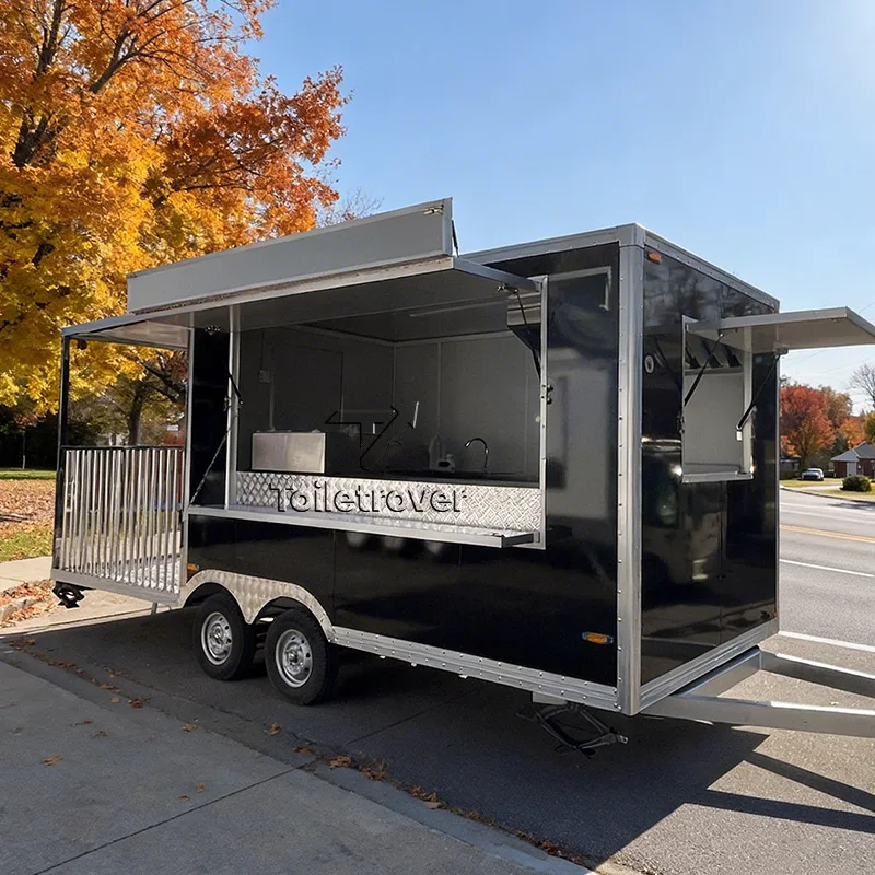 

Custom Food Truck Trailer Ice Cream Food Trailer Truck Full Kitchen Approved Bubble Tea Mobile Food Cart for Sale
