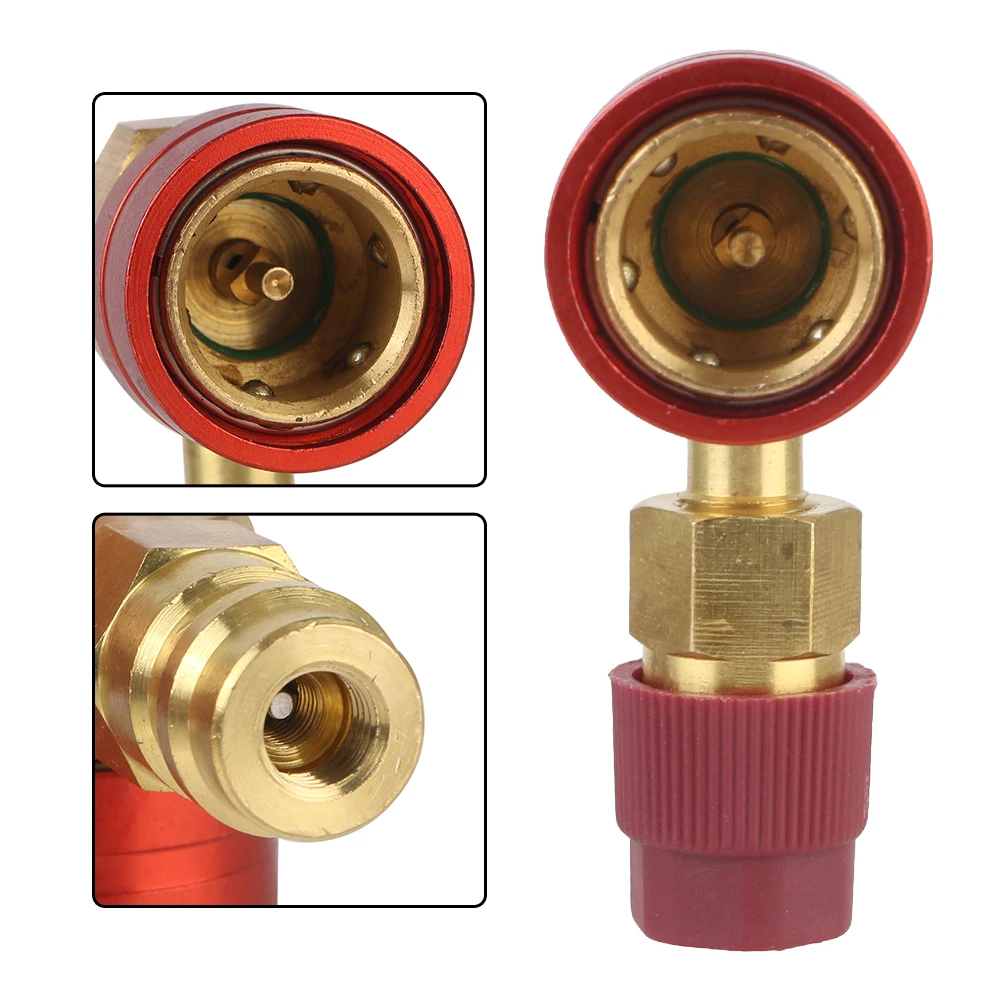 Refrigerant Quick Couplers Adapter QC1234HL Car Air Conditioning Parts For R1234YF To 134a Adapter 90 Degree