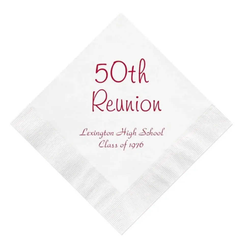 

60th Script Anniversary Napkins Personalized Set of 100 Party Supplies Sixtieth Decorations