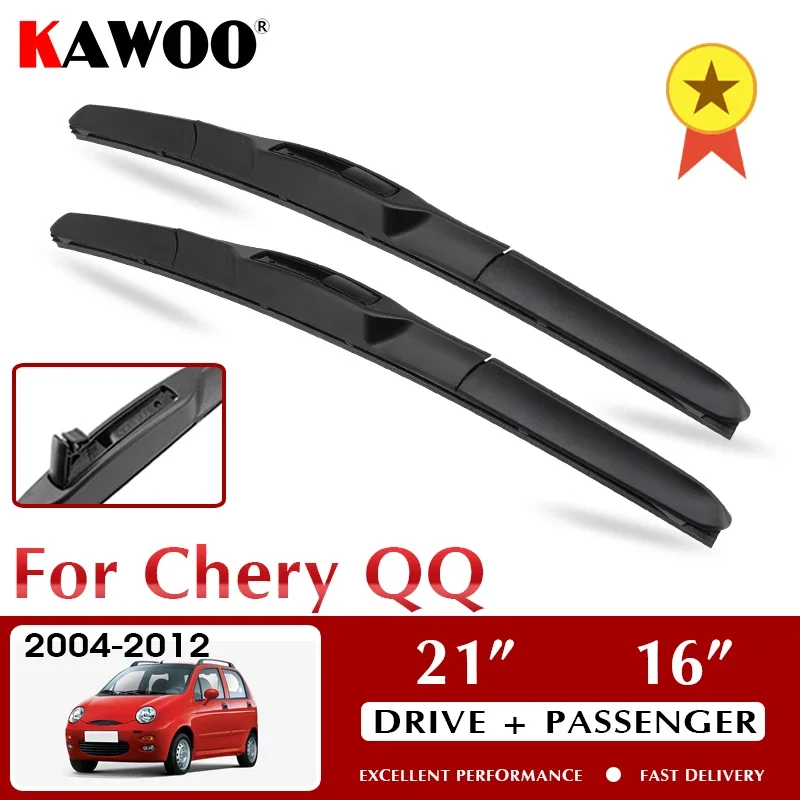 

KAWOO Wiper Front Car Wiper Blade For Chery QQ 2004-2012 Windshield Windscreen Front Window Accessories 21"+16" LHD RHD