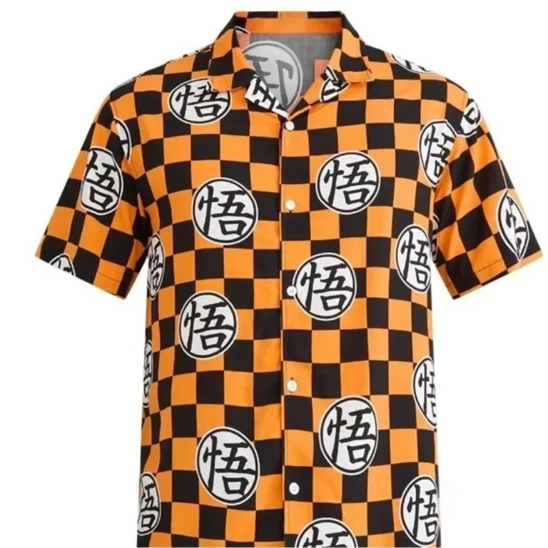 

2026 Summer Vintage Dragon Ball Men's Vegeta Hawaiian Shirt Mens Beach Party Goku Short Sleeve Fashion 3d Print Hawaiian Shirt