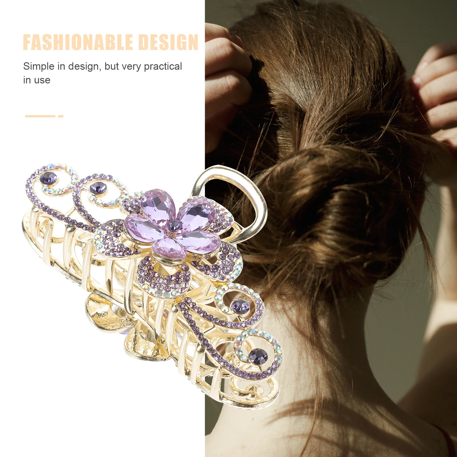 

Large Claw Clip Rhinestone Hair Clamp For Women Girls Jaw Clip Updos Braids Ponytails Hair Accessories Decorative Clips