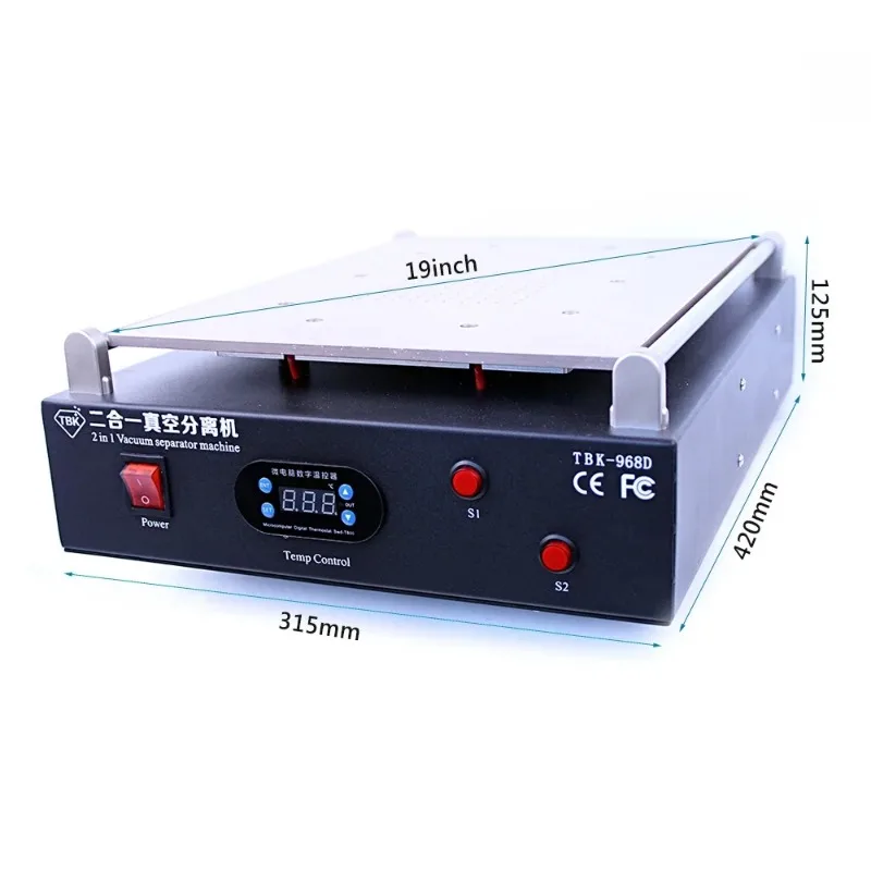 19 inch Tablet Cellphone LCD Touch Screen Separator Machine Repair Tool Equipment TBK 968D