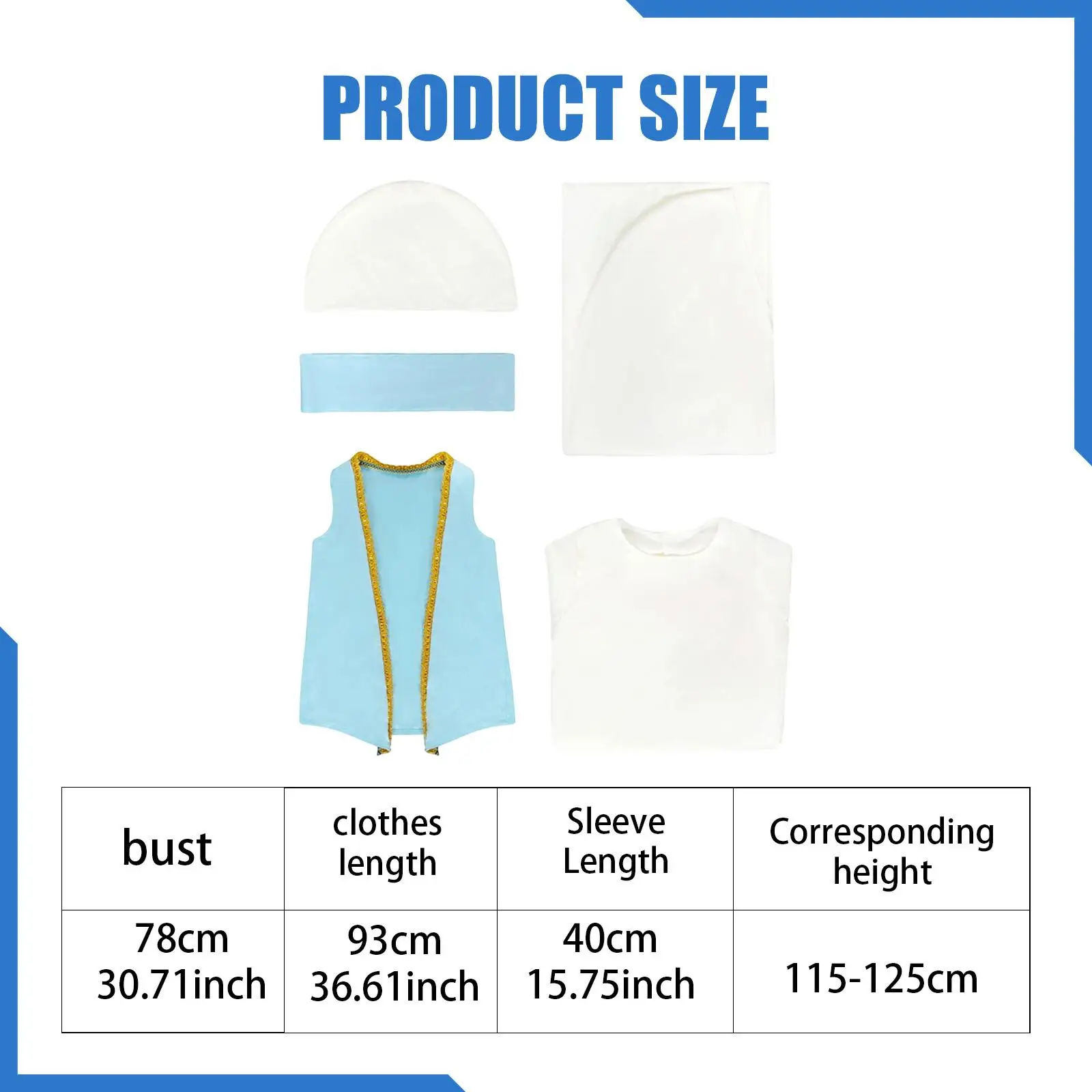 Disfraces de la Virgen María para niños, tocado, cinturón, bata para fiesta