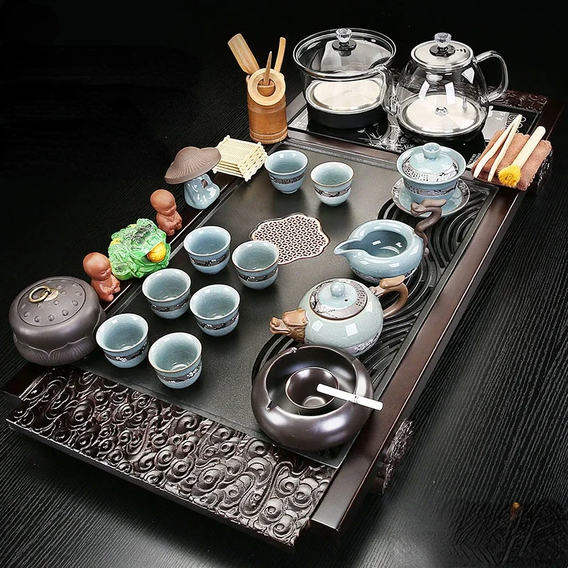 

Afternoon Luxury Tea Set Matcha Cup Samovar Kung Fu Chinese Ceremony Tea Set Strainer Warmer Dining Juego De Te Home Products