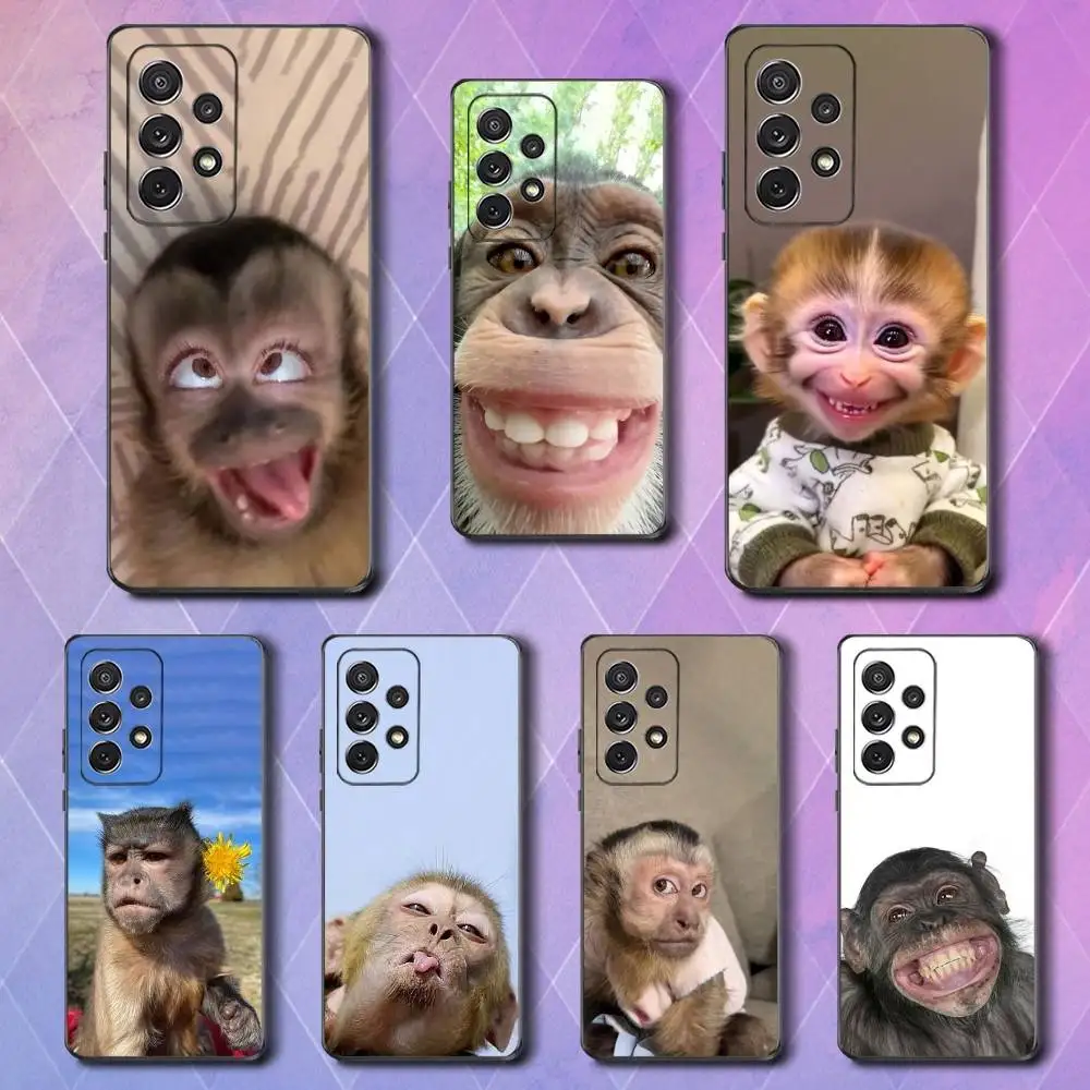 

S-Sipping C-Caprisun Monkey Case For Samsung S21,S20,S10,Plus,S9,S22,S25,Ultra,S24,S23,FE,Lite,Soft Silicone Black