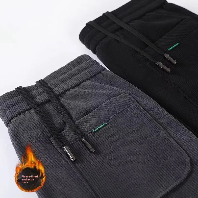 

Men's Work Pants Wear Resistant Dir Construction Site Autumn Winter Fce Lined Se Workwear Loose Fit Youthful Sle