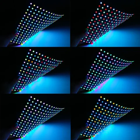 WS2812B Matrix Screen, Individually Addressable LED Panel (4×12 8×8 16×16 8×32 Pixel Light Module), SP110E Bluetooth Controller