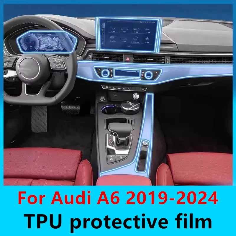 

Car Interior Center console Transparent TPU Protective film Anti-scratch Repair film For Audi A6 2019-2024 Auto Accessories