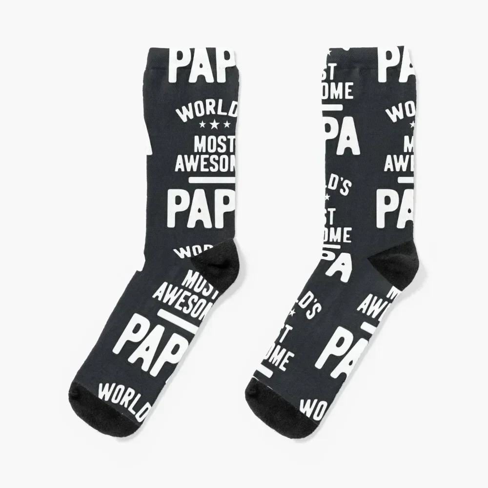 

Mens World's Most Awesome Papa Father Gift Socks shoes kawaii New year's hockey Socks Men Women's