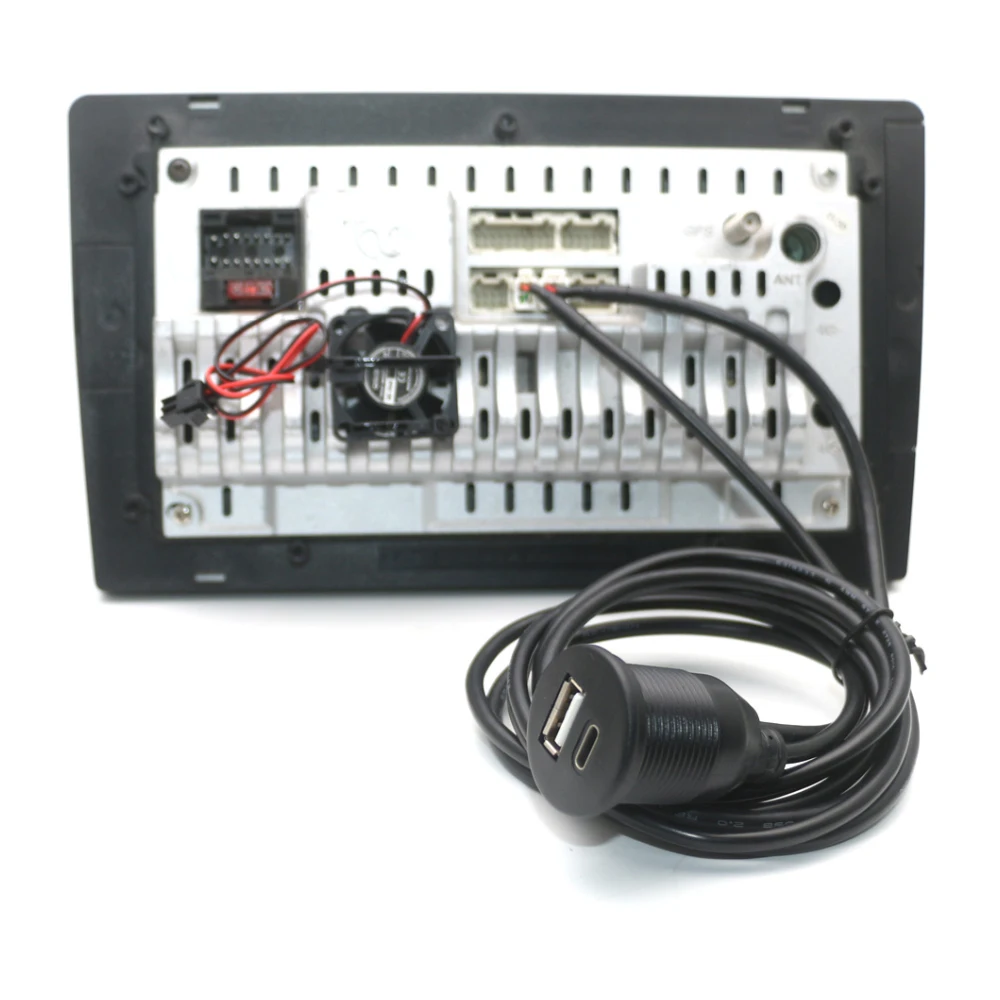 4 6-poliges Universal-Autoradio Typ-C USB 2,0 Buchse Dock Panel Armaturen brett Unterputz-Verlängerung kabel Adapter für Android-Player