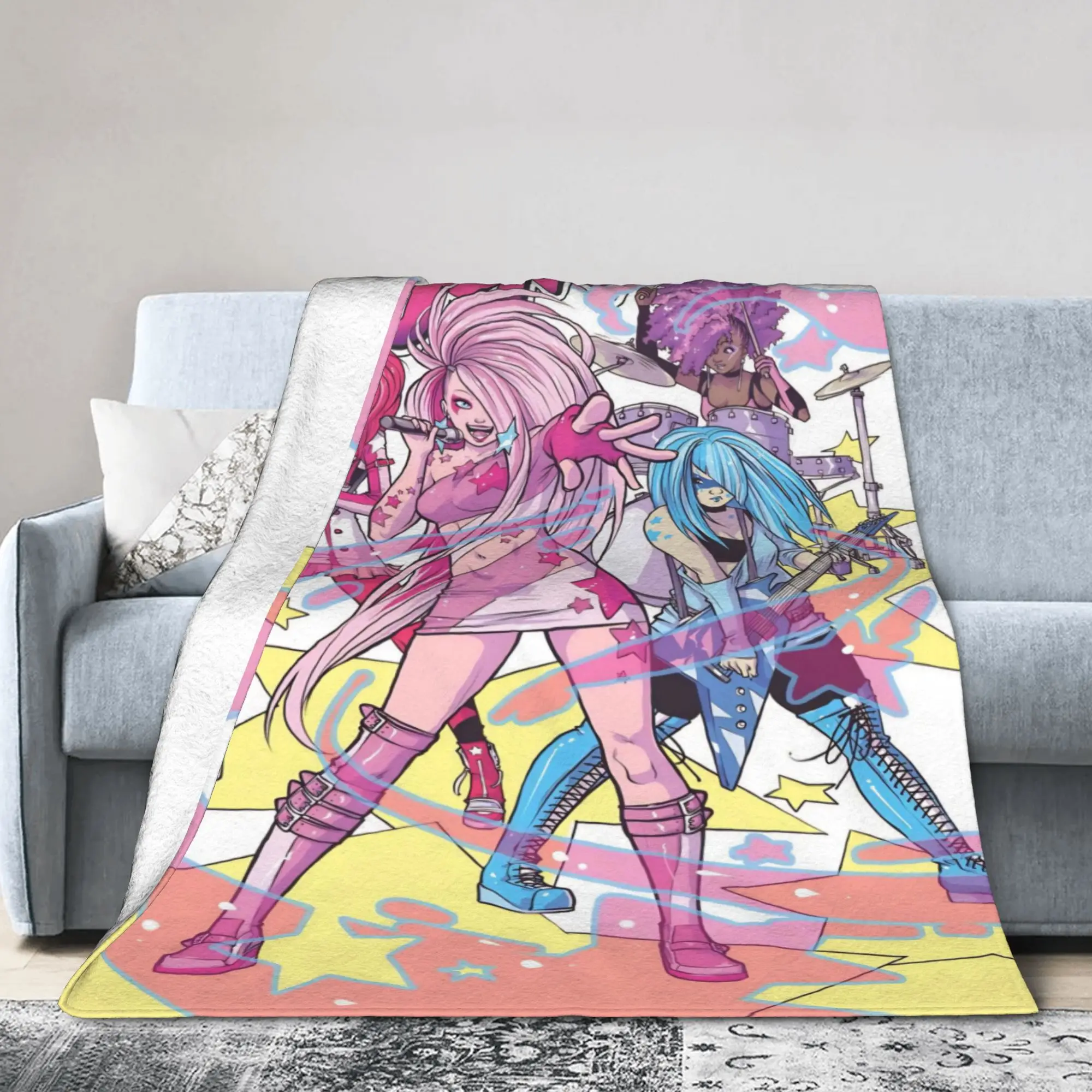 Jem And The Holograms Blankets Lightweight Thin Fleece Comfort Gift  Throw Blankets Bedding Throws