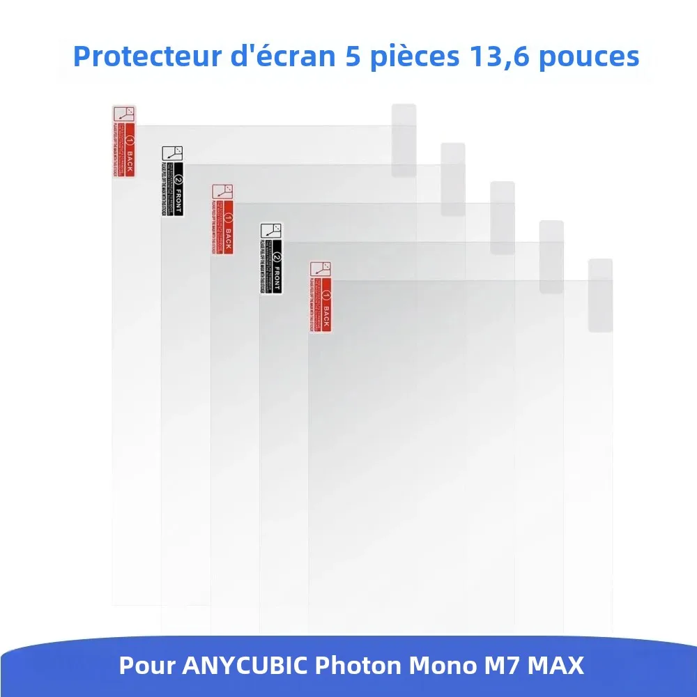 5 Pièces Film Protecteur Anti-Rayures pour Anycubic Photon Mono M7 Max 13,6 Pouces - Accessoires