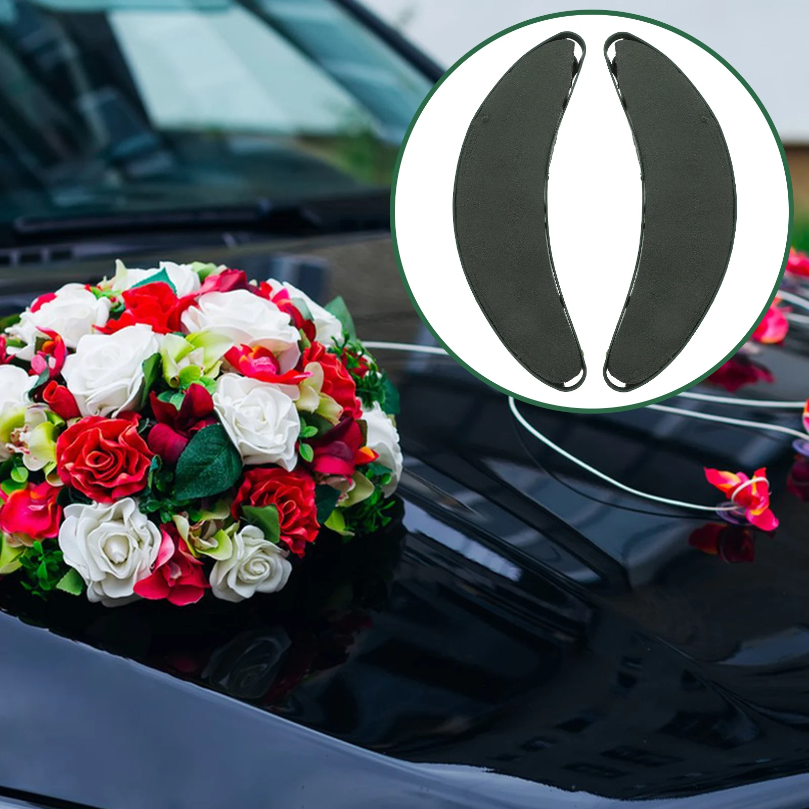 

1 set 1 Set Shape Foam Ring Wet Arrangement Decoration Suction Cup Wedding Car Floral Foam Block Car Flower Mud Block