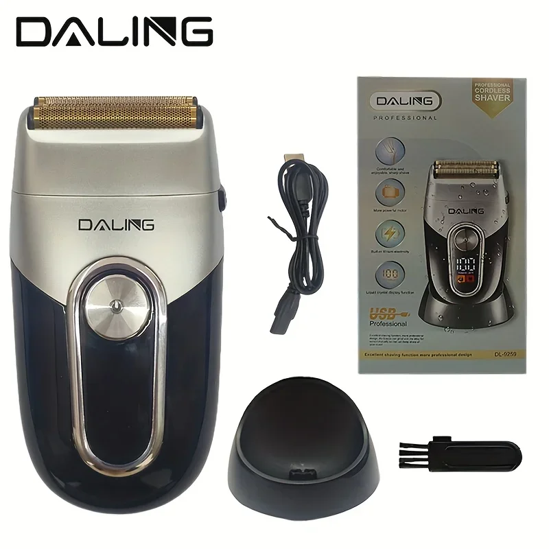 DALING DL-9259 Home USB Rechargeable Men's Professional Electric Shaver with Base, Electric Shaver