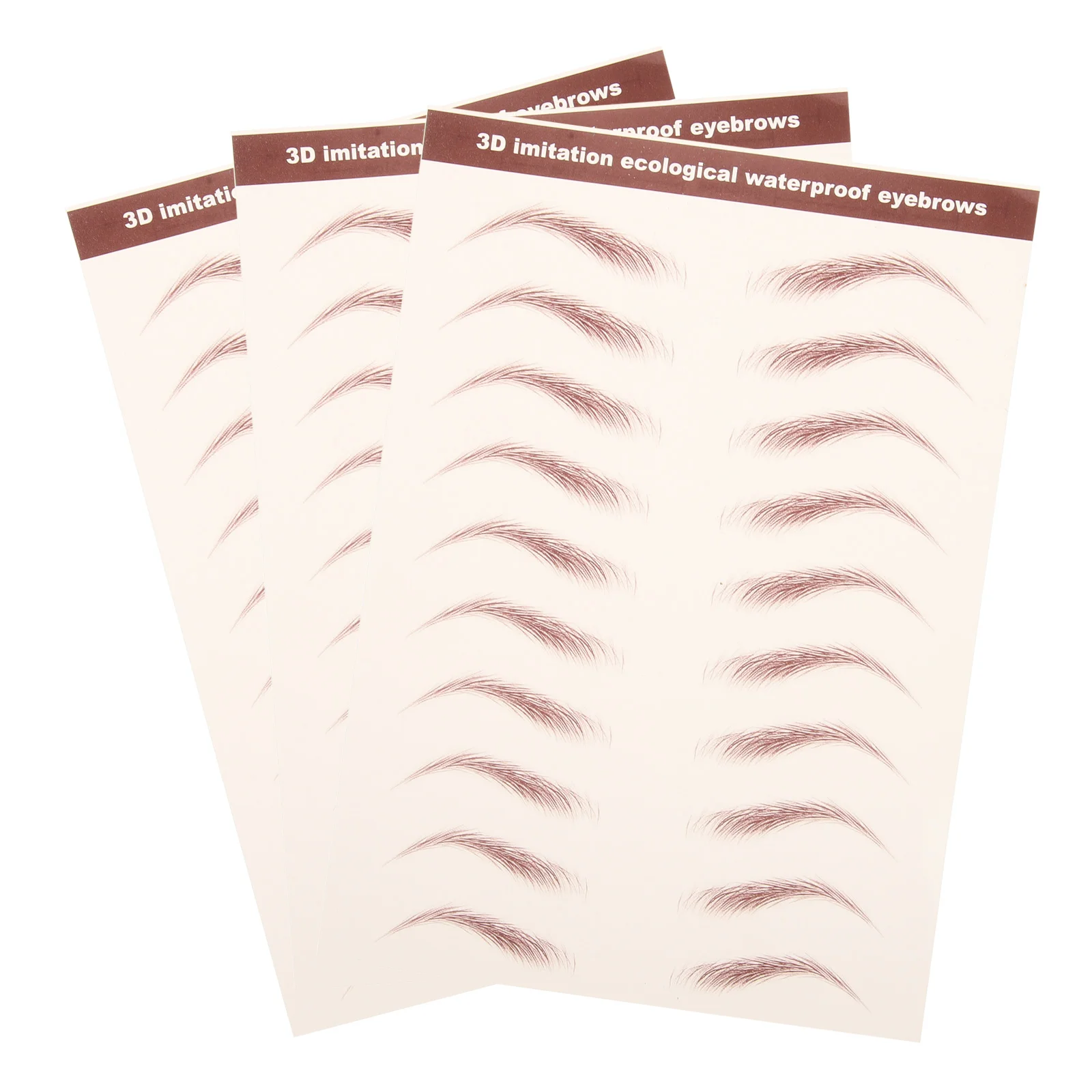 3 Sheets Eyebrow Stickers 4d Transfers Stencil Make up Tattoo Eyebrows Waterproof Fake