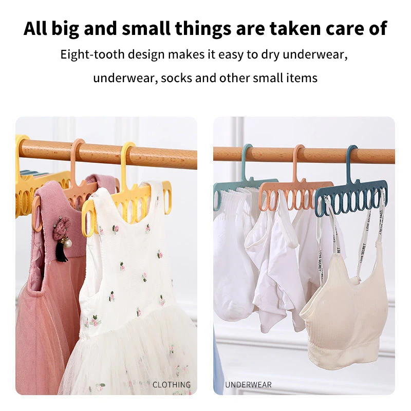 Multifunctional Windproof Clothes Clip Drying Rack Underwear Socks Hanger Nordic Household Home Wardrobe Rack Storage