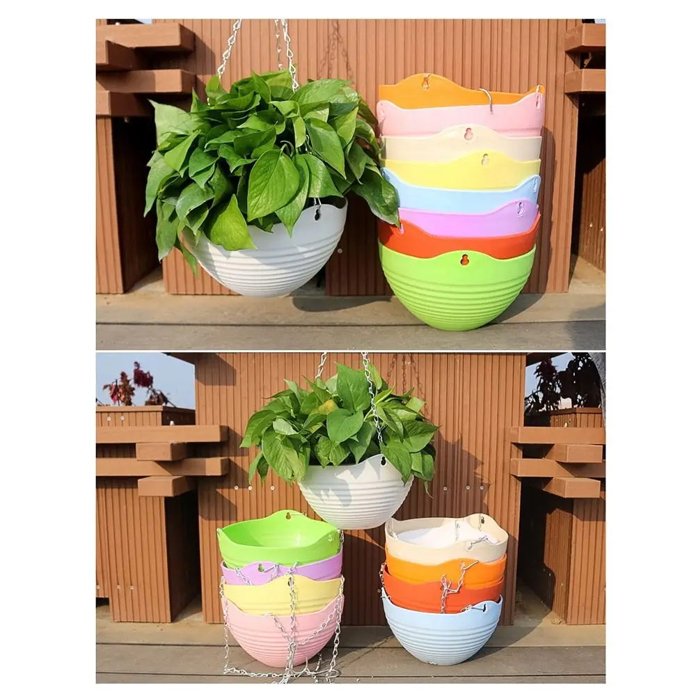 Durable Self-absorbing Hanging Basket Plastic Colorful Hanging Flower Pot Flowerpot Garden Decoration