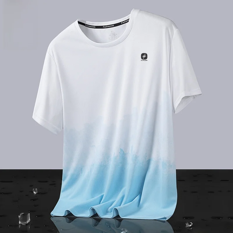 

FLYLOW Men's Casual Outdoor Training T-irt Qui Dry Breathable ort Sve round Ne Moisture ng Running Top