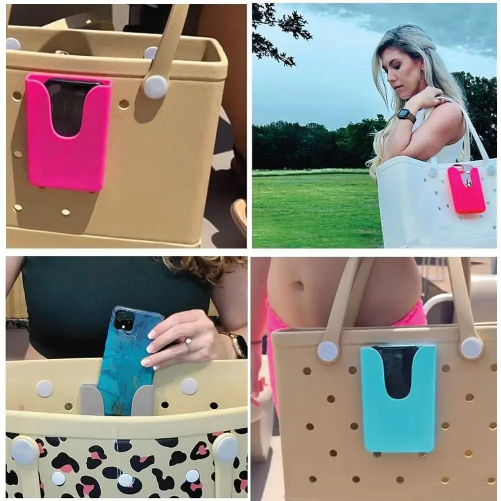 Portable Rubber Phone Holder Charm Accessory Compatible with Bogg Bags Insert Accessory DIY Phone Sunglasses Case for Bogg Bags