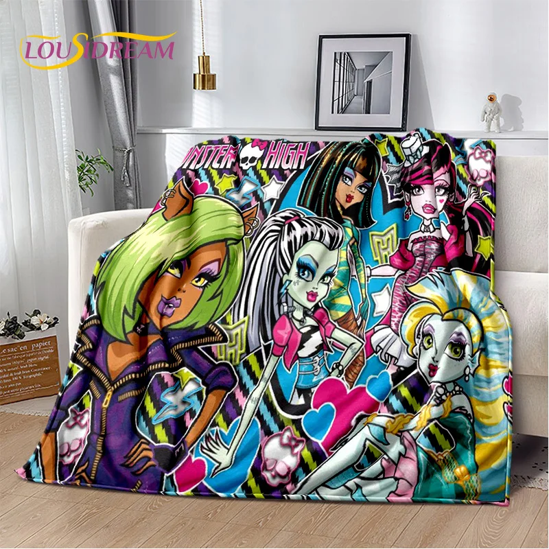 Cartoon Monster High Draculaura Vampire Soft Blankets,Keep Warm Throw Blanket Comfortable for Picnic Beds Sofa Home Bedroom Kids