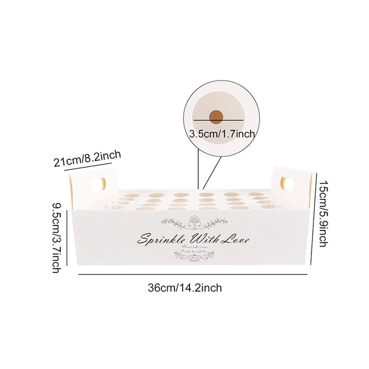 1 قطعة صينية حامل مخروطية بيضاء - تصميم زهور بفتحة 30 فتحة لحفلات الزفاف/حفلات الزفاف، لوازم تغليف الهدايا