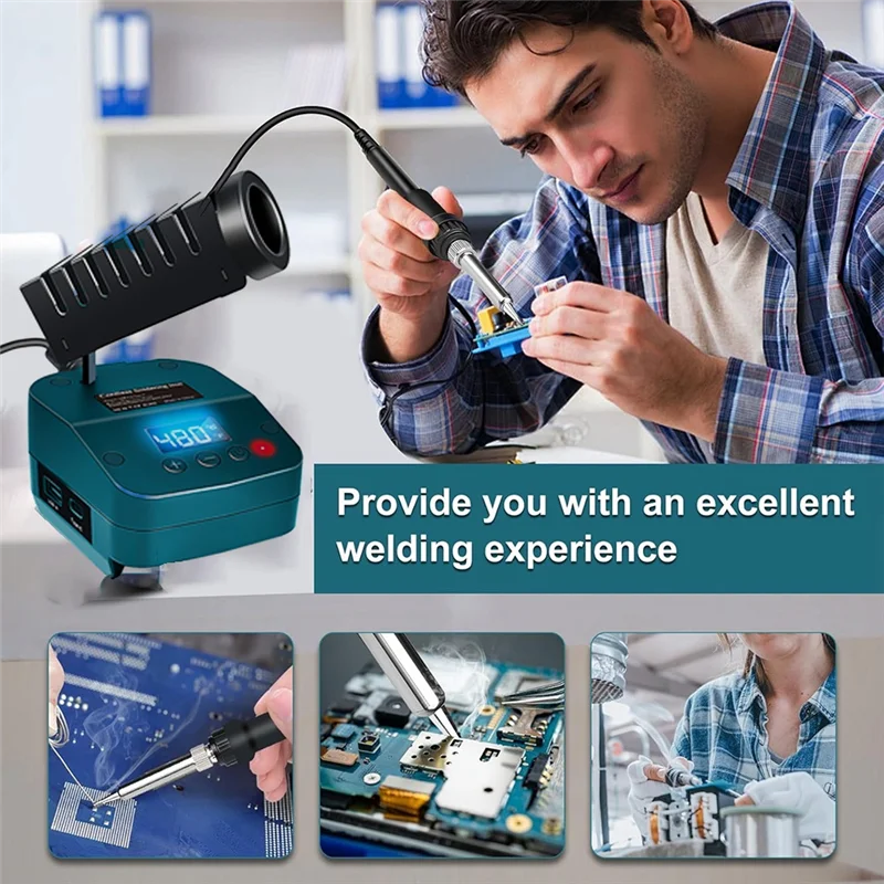 

RMWIN-набор для пайки с батарейным питанием для DIY, аккумуляторный паяльник Bosch18 В, беспроводной паяльник с цифровым ЖК-дисплеем, USB и Type-C Por