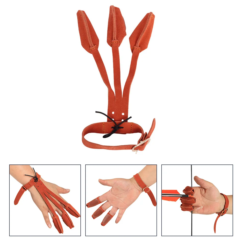 The Mitten Three Finger Guard Archery Tab Bow Arrow Accessory Protective Gear Adjustable Glove Protection Coffee Sports Cover