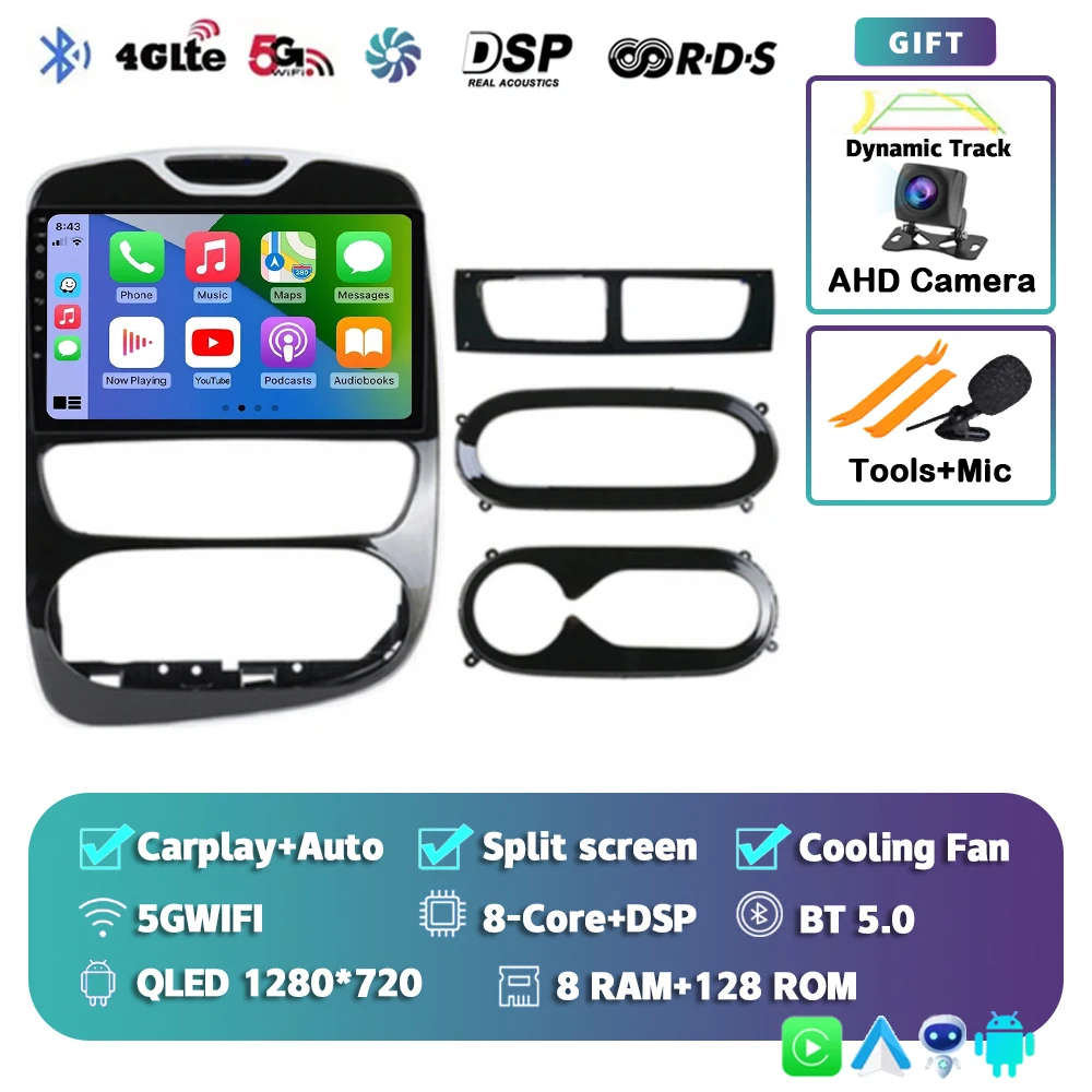 Android 15 Voor Renault Clio 4 BH98 KH98 2016-2019 2K QLED Android Autoradio Multimedia Video Player GPS AI Voice CarPlay Stereo