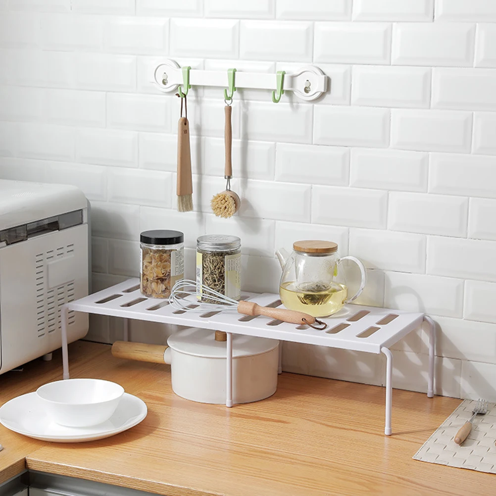 

Expandable Kitchen Storage Rack Spice Cabinet Holder Plastic Seasoning Stand Countertop Organizer Shelving Solution