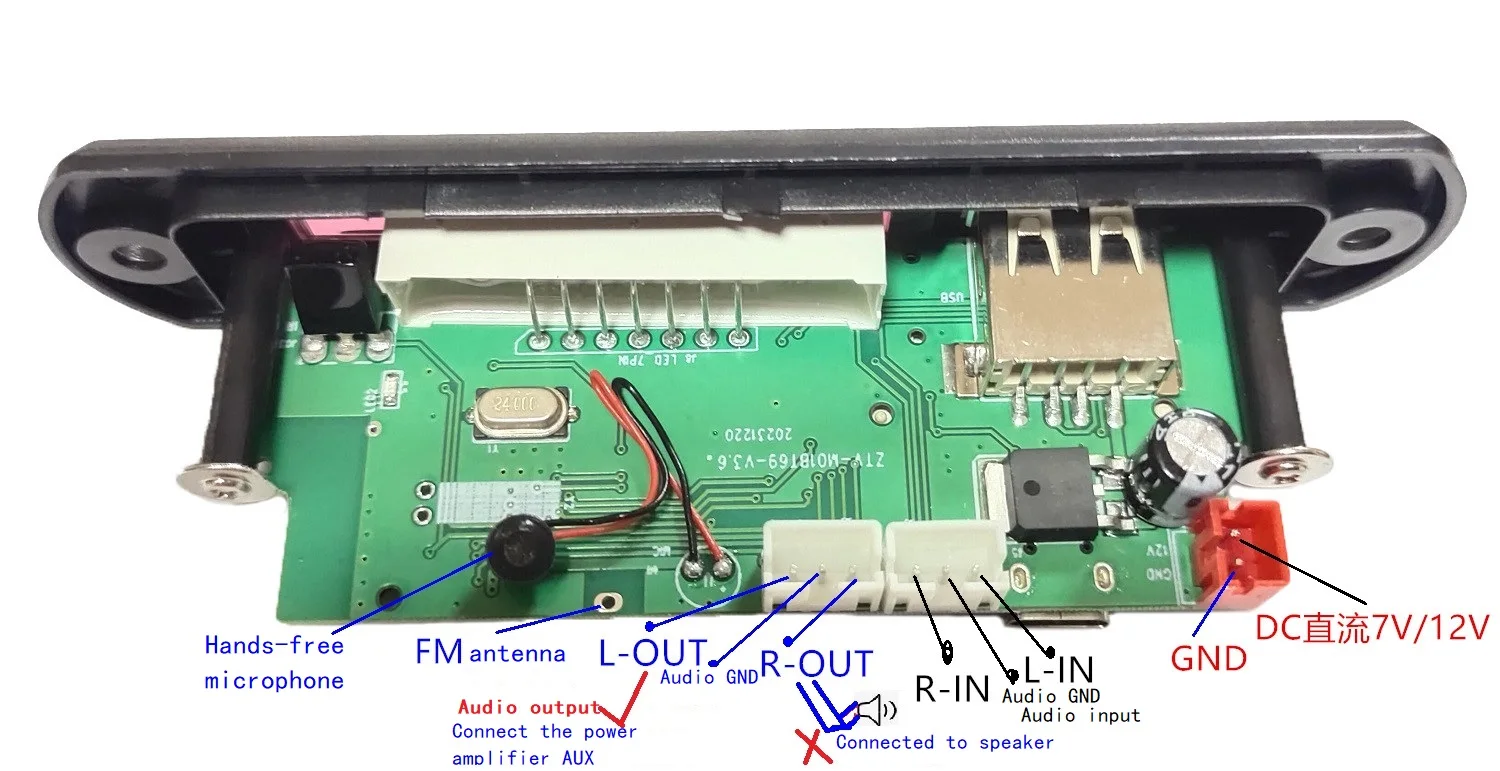 Décodeur sans perte pour modification de voiture, Bluetooth, MP3, carte notaire, réseau, radio, accessoires audio, 12V