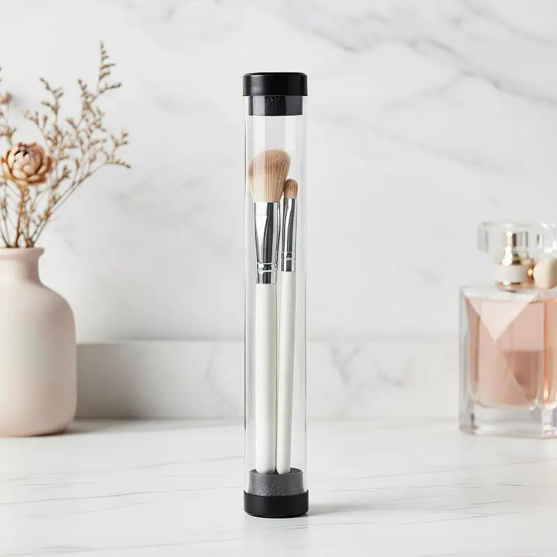 10Pcs/Set Cylinder Clear Pen Case Portable Stackable Ballpoint Pen Holder Box for Classroom Stationery Organization
