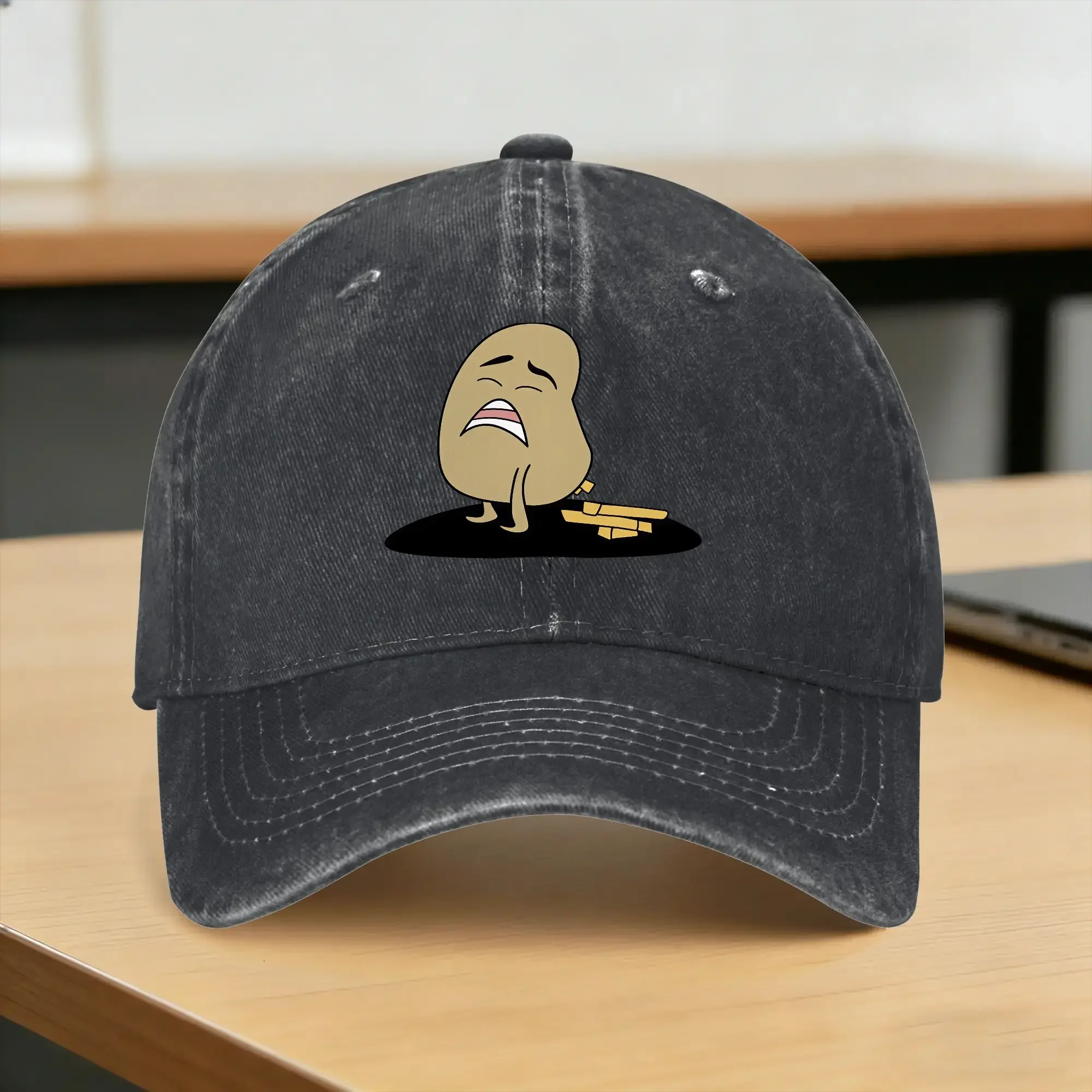 Washed Baseball Cap Potato Makes Fries Summer Trucker Hat For Men Women Casual Hunting Camping Sun Baseball Caps