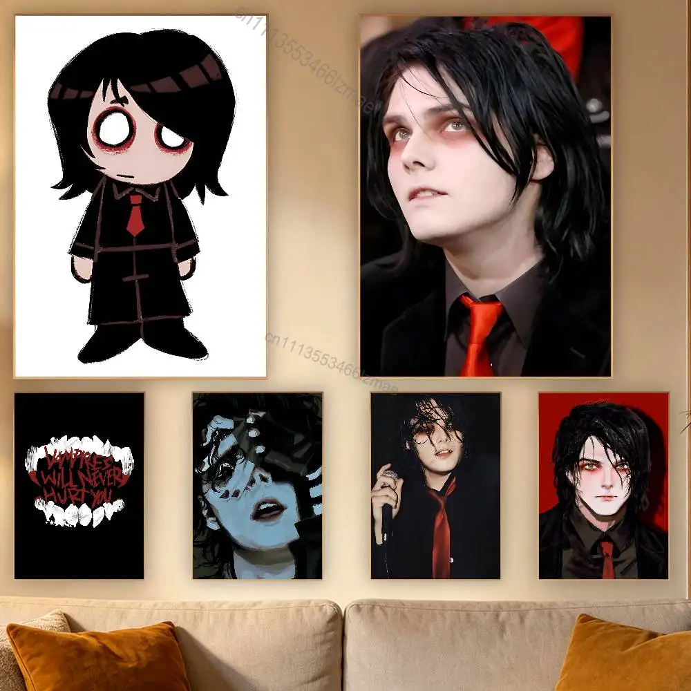 My C-Chemical Romance Gee Way Retro Fashion Pictorial Poster Sticky Poster Paper Sticker DIY Room Bar Cafe Wall Decor Gift