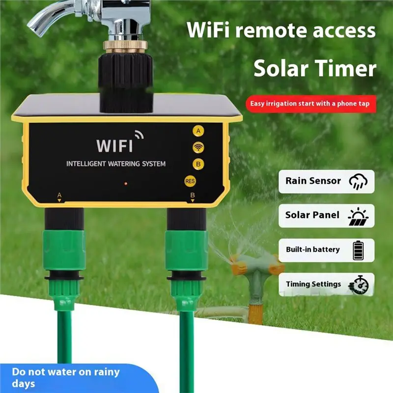 A36T-Solar Powered Wifi Smart Plastic Watering Timer Automatic Irrigation Sprinkler Garden Lawn Greenhouse 1 Water